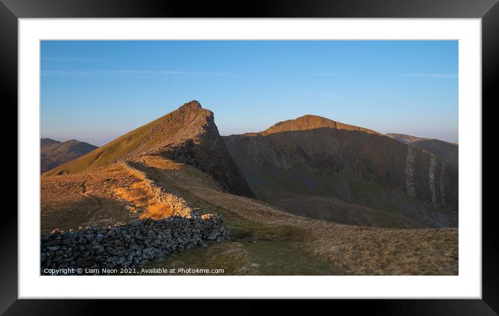 A Mornings Hike up mynydd drws-y-coed Framed Mounted Print by Liam Neon