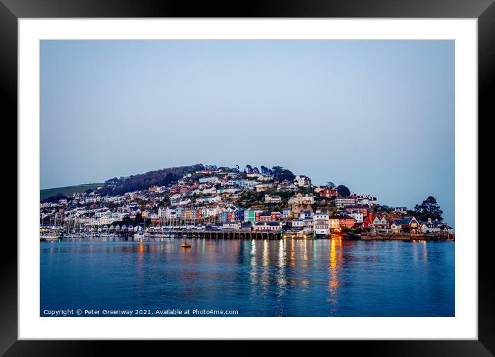 Houses On The Hillside At Kingswear, Dartmouth Framed Mounted Print by Peter Greenway