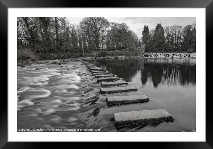 Jumping over the River Wharfe Framed Mounted Print by Richard Perks