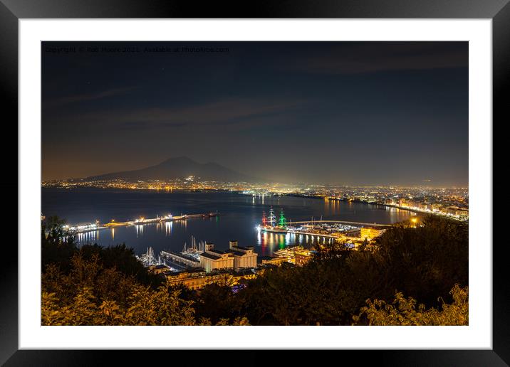 Naples bay at night  Framed Mounted Print by Rob Moore