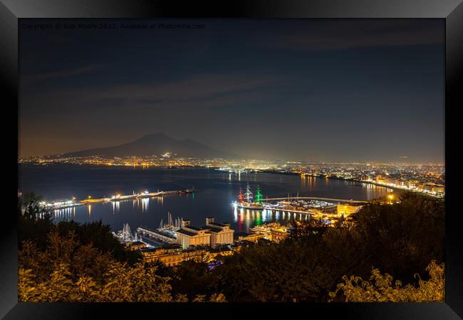 Naples bay at night  Framed Print by Rob Moore
