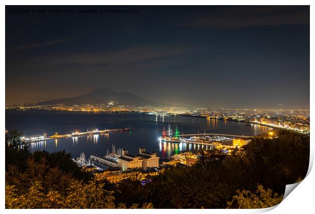 Naples bay at night  Print by Rob Moore