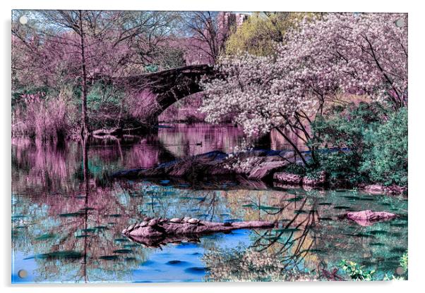 Springtime In Central Park Acrylic by Chris Lord
