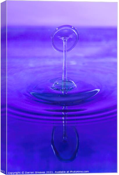Reflections of a Water Drop  Canvas Print by Darren Greaves