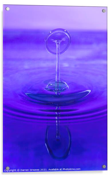 Reflections of a Water Drop  Acrylic by Darren Greaves