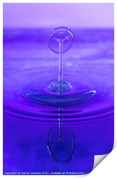 Reflections of a Water Drop  Print by Darren Greaves