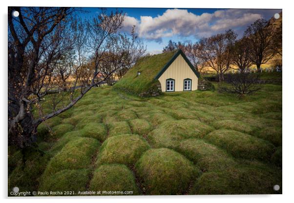 Hofskirkja in Iceland Acrylic by Paulo Rocha
