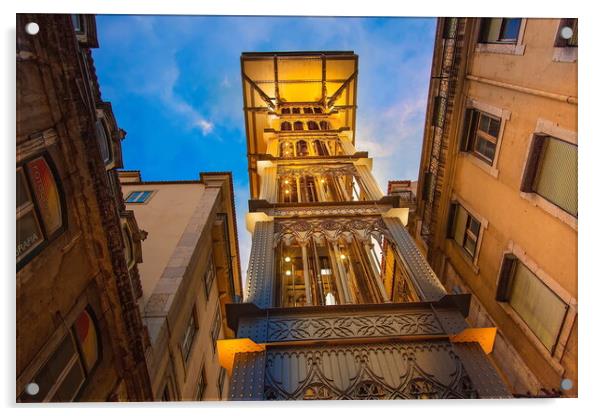 Lisbon, Santa Justa Elevator Entrannce Acrylic by Elijah Lovkoff