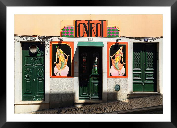 Famous restaurants of the Lisbon old town  Framed Mounted Print by Elijah Lovkoff