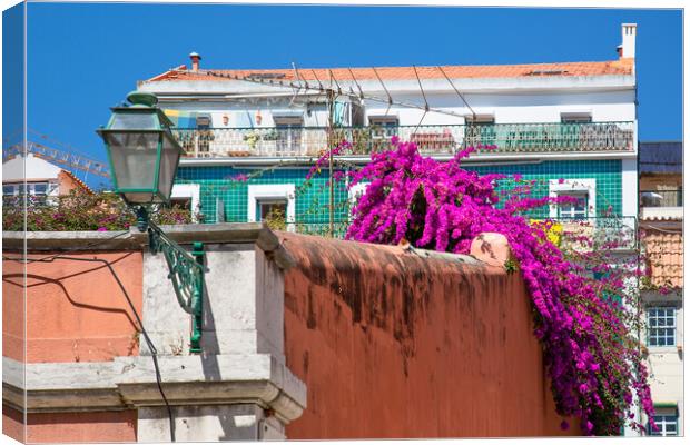 Typical Portuguese architecture and colorful buildings of Lisbon Canvas Print by Elijah Lovkoff