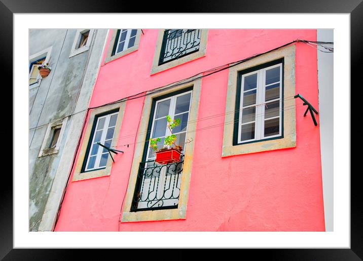 Colorful buildings of Lisbon historic center Framed Mounted Print by Elijah Lovkoff
