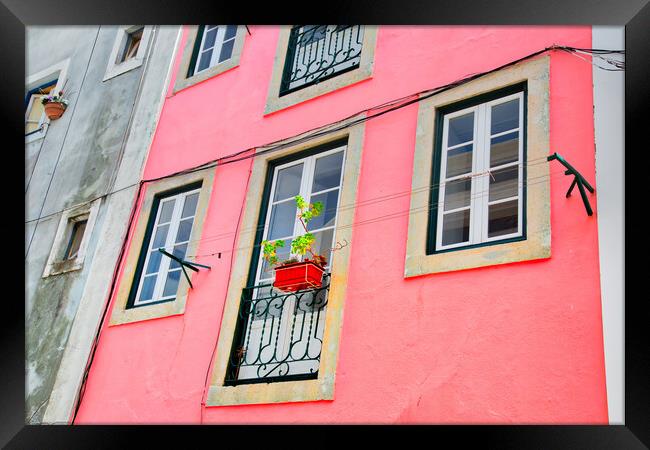 Colorful buildings of Lisbon historic center Framed Print by Elijah Lovkoff
