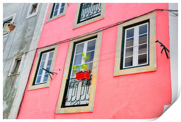 Colorful buildings of Lisbon historic center Print by Elijah Lovkoff