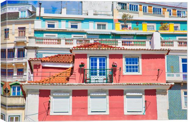Colorful buildings of Lisbon historic center Canvas Print by Elijah Lovkoff