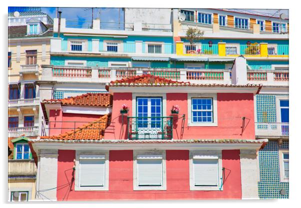 Colorful buildings of Lisbon historic center Acrylic by Elijah Lovkoff