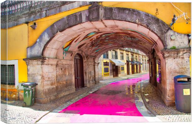  Colorful buildings of Lisbon  Canvas Print by Elijah Lovkoff
