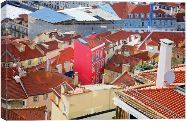 Colorful Streets of Lisbon Canvas Print by Elijah Lovkoff