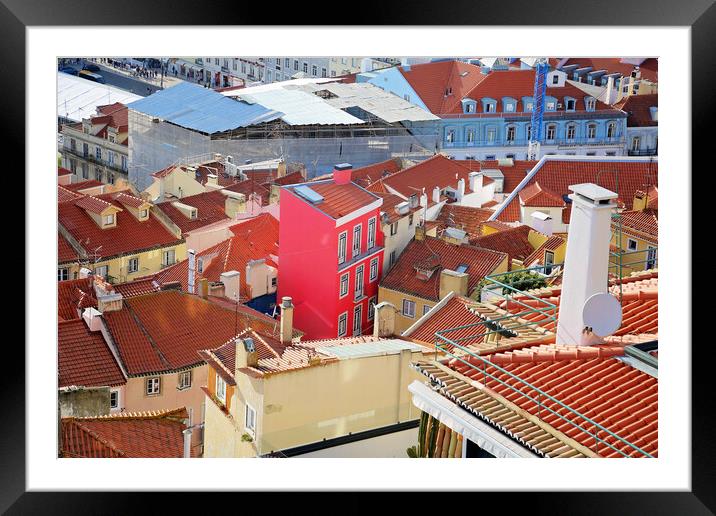 Colorful Streets of Lisbon Framed Mounted Print by Elijah Lovkoff