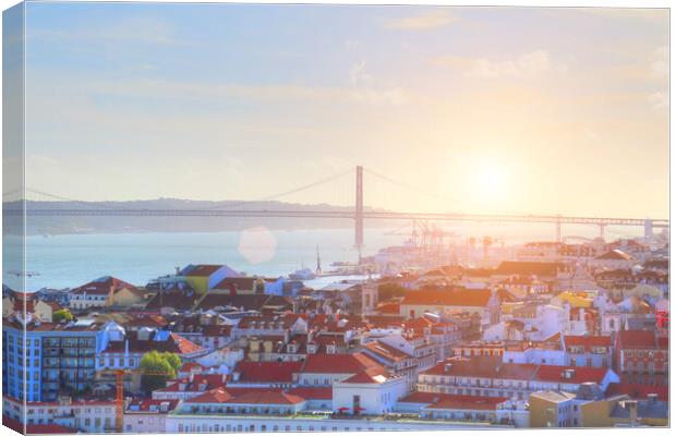 Colorful Streets of Lisbon Canvas Print by Elijah Lovkoff