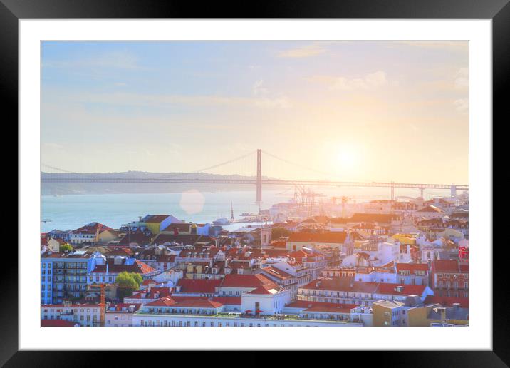 Colorful Streets of Lisbon Framed Mounted Print by Elijah Lovkoff