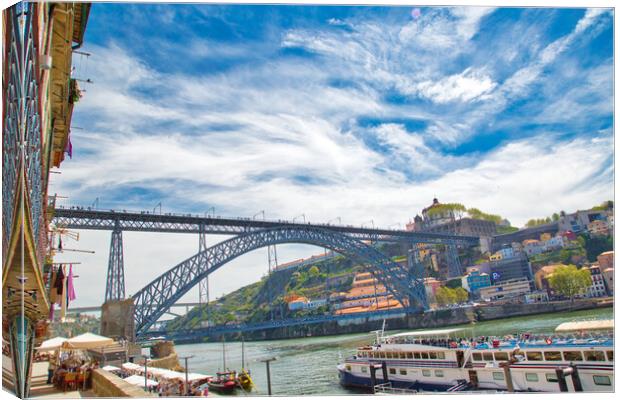  Dom Luis Bridge over Rio Douro Canvas Print by Elijah Lovkoff
