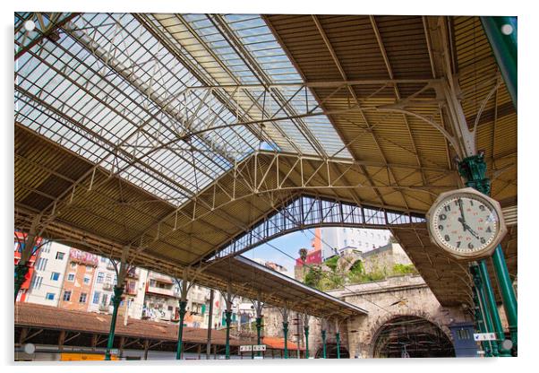 Sao Bento train station in historic city center Acrylic by Elijah Lovkoff