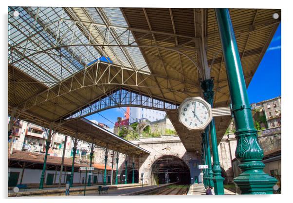 Sao Bento train station in the historic city center Acrylic by Elijah Lovkoff