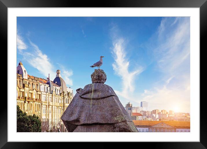 Beautiful and colorful Porto Streets near Scenic Avenida Dos Aliados in historic center Framed Mounted Print by Elijah Lovkoff
