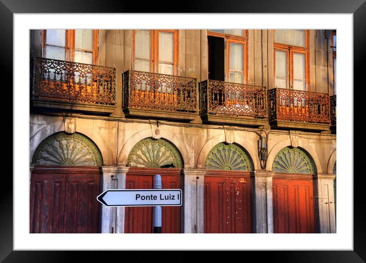 Beautiful and colorful Porto Streets Framed Mounted Print by Elijah Lovkoff