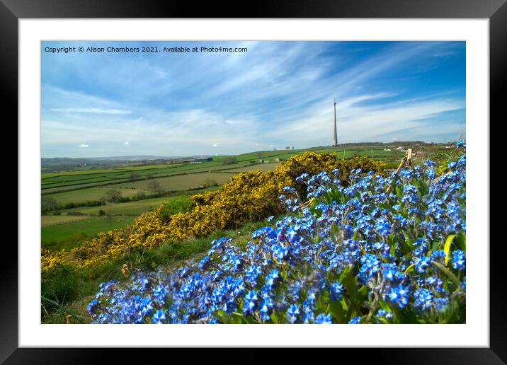 Emley Moor Mast View Framed Mounted Print by Alison Chambers