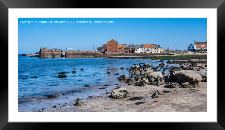 North Berwick Harbour from West Bay Beach Framed Mounted Print by Angus McComiskey