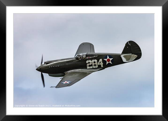 Curtis P40 Kittyhawk Framed Mounted Print by Steve de Roeck