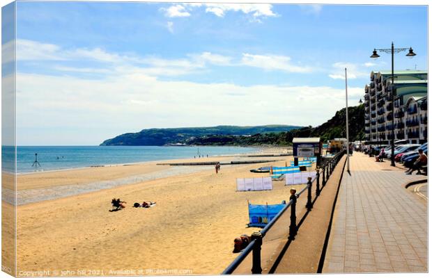 The bay promenade at Sandown on the Isle of Wight, UK. Canvas Print by john hill