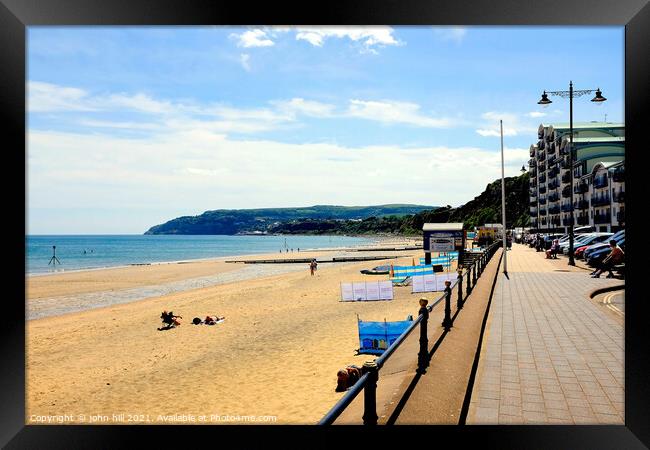 The bay promenade at Sandown on the Isle of Wight, UK. Framed Print by john hill