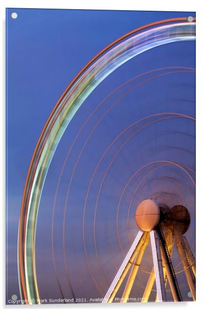 The Wheel of York at Dusk Acrylic by Mark Sunderland