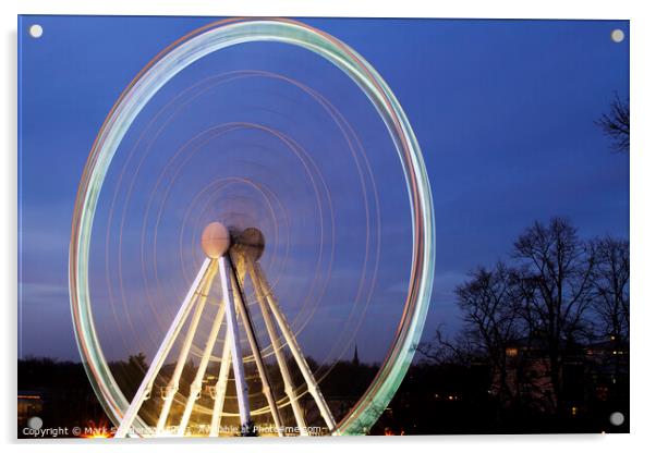 The Wheel of York at Dusk Acrylic by Mark Sunderland