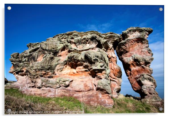 Buddo Rock on the Fife Coastal Path Acrylic by Mark Sunderland