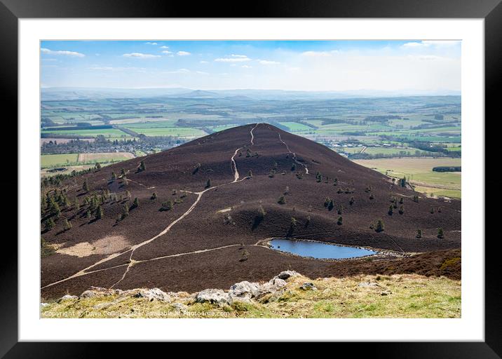 Eildon Wester Hill from the top of Eildon Mid Hill in the Scottish Borders Framed Mounted Print by Dave Collins