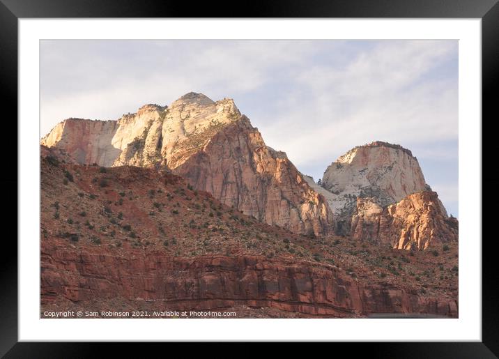 Red rocks Zion National Park Framed Mounted Print by Sam Robinson