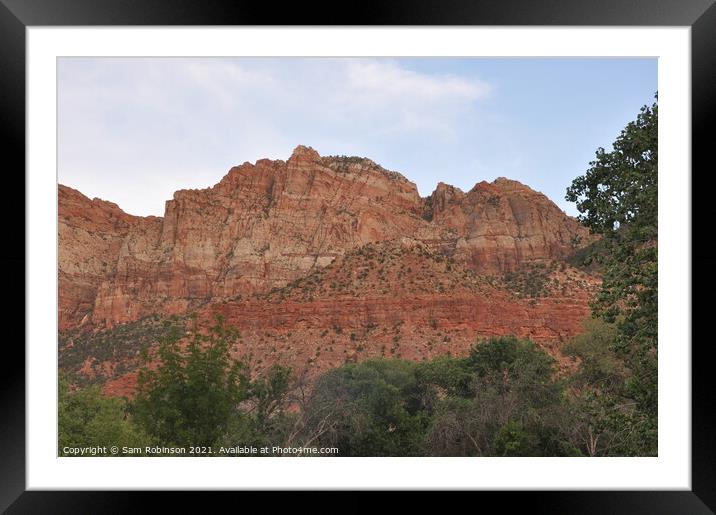 Red Rock Cliffs Zion National Park Framed Mounted Print by Sam Robinson