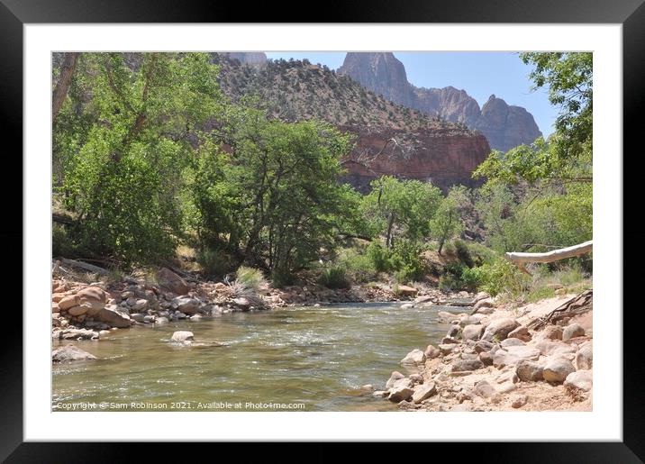 The Virgin River, Zion National Park Framed Mounted Print by Sam Robinson
