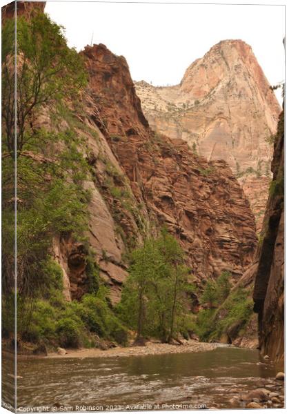 Entrance to The Narrows, Zion National Park Canvas Print by Sam Robinson