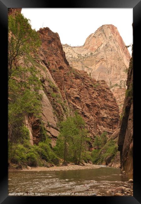 Entrance to The Narrows, Zion National Park Framed Print by Sam Robinson