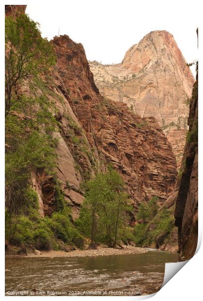 Entrance to The Narrows, Zion National Park Print by Sam Robinson