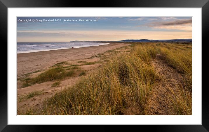 Redcar and Coatham beach Framed Mounted Print by Greg Marshall
