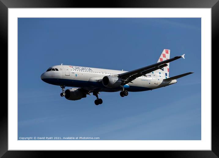 Croatia Airlines Airbus A320-214 Framed Mounted Print by David Pyatt