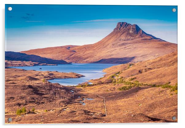 Stac Pollaidh over Loch Lurgainn Acrylic by John Frid