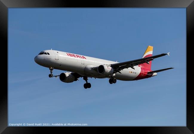 Iberia Airlines Airbus A321                     Framed Print by David Pyatt