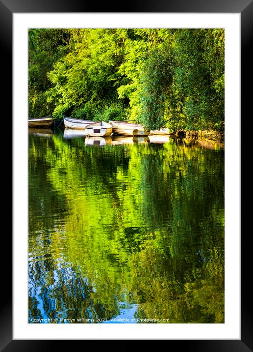 Rowing Boats On A Lake Framed Mounted Print by Martyn Williams