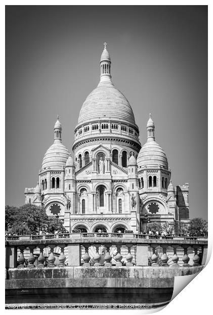Montmartre Paris. Basilica of the Sacred Heart Print by Delphimages Art